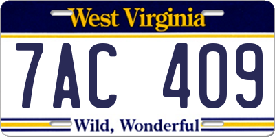 WV license plate 7AC409