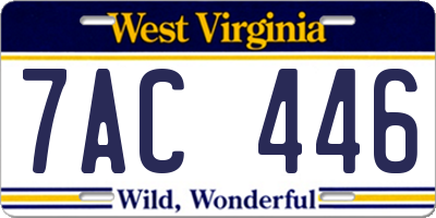 WV license plate 7AC446