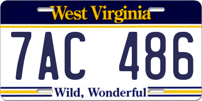 WV license plate 7AC486