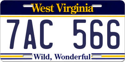 WV license plate 7AC566