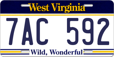 WV license plate 7AC592