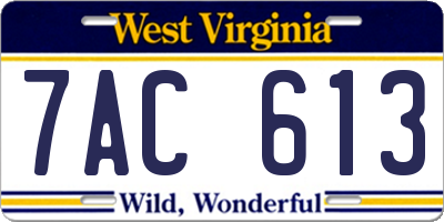 WV license plate 7AC613