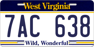 WV license plate 7AC638
