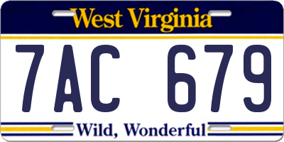 WV license plate 7AC679