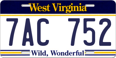 WV license plate 7AC752
