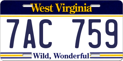 WV license plate 7AC759