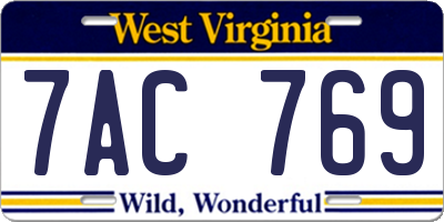 WV license plate 7AC769