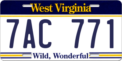 WV license plate 7AC771