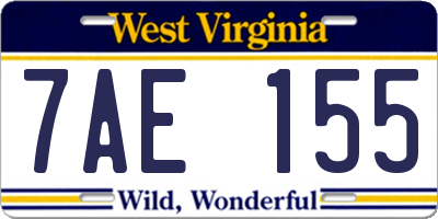 WV license plate 7AE155
