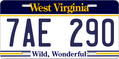 WV license plate 7AE290
