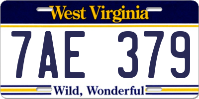 WV license plate 7AE379