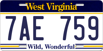 WV license plate 7AE759
