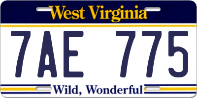 WV license plate 7AE775