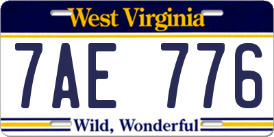 WV license plate 7AE776