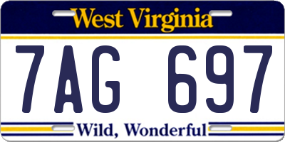 WV license plate 7AG697