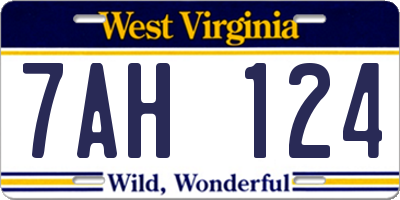 WV license plate 7AH124
