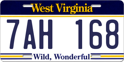 WV license plate 7AH168