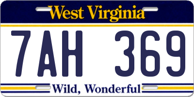 WV license plate 7AH369