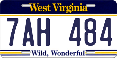 WV license plate 7AH484