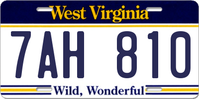 WV license plate 7AH810