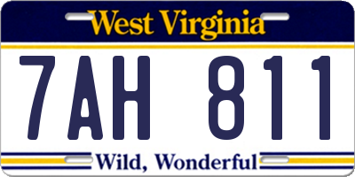 WV license plate 7AH811