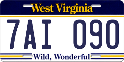 WV license plate 7AI090