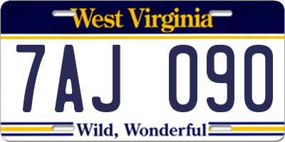 WV license plate 7AJ090