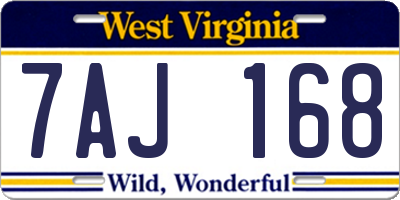 WV license plate 7AJ168
