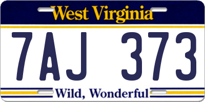 WV license plate 7AJ373