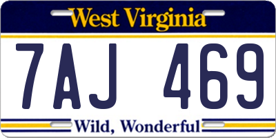 WV license plate 7AJ469