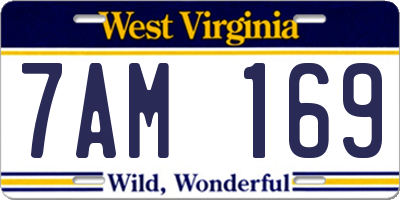 WV license plate 7AM169