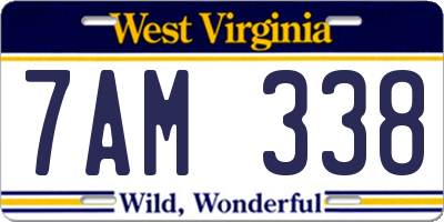WV license plate 7AM338