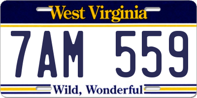 WV license plate 7AM559