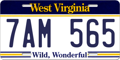 WV license plate 7AM565