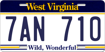WV license plate 7AN710