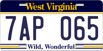 WV license plate 7AP065
