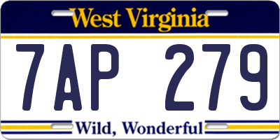 WV license plate 7AP279