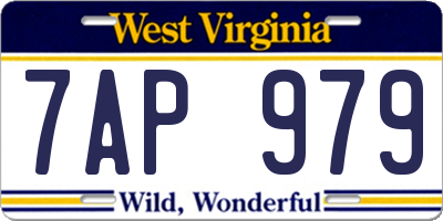 WV license plate 7AP979