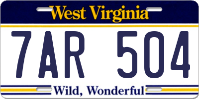 WV license plate 7AR504