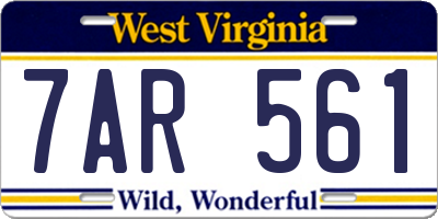 WV license plate 7AR561