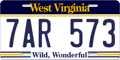 WV license plate 7AR573