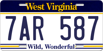 WV license plate 7AR587