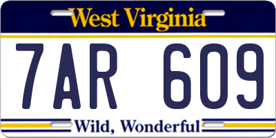 WV license plate 7AR609