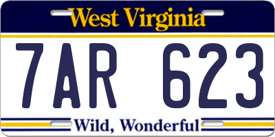 WV license plate 7AR623