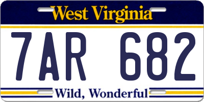 WV license plate 7AR682