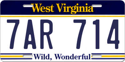WV license plate 7AR714
