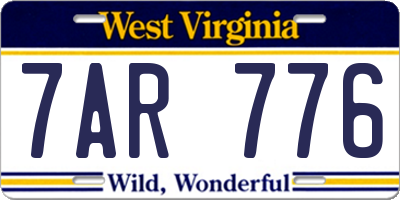 WV license plate 7AR776