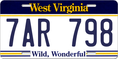 WV license plate 7AR798