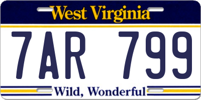 WV license plate 7AR799