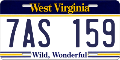 WV license plate 7AS159